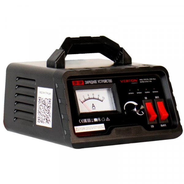 Зарядное устройство VERTON Energy ЗУ-10Р (230/50 В/Гц, 100Вт, 6/12В, 6-120 Ач)